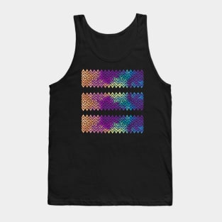 Colourful Orange and Purple Zigzag Silhouette Digital Art Tank Top